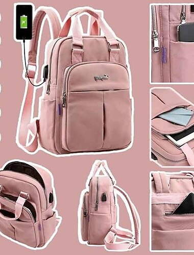  Canvas-Rucksack für Paare, langlebig, mit USB-Ladeanschluss, für Männer und Frauen, Diebstahlsicherung, Laptop-Taschen, lässige Reise, Schule, Umhängetasche, Geschenk für den Schulanfang
