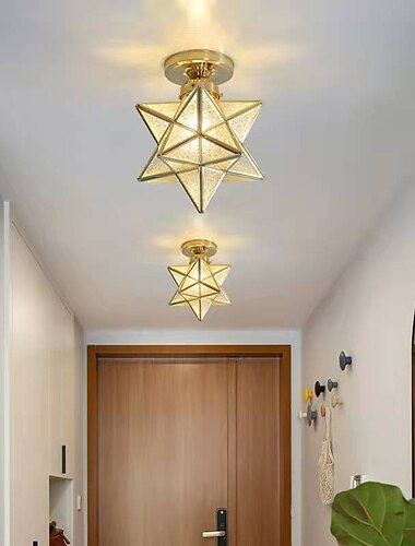  led taklampa 10" geometriska former infällda lampor plast koppar konstnärlig stil formell stil taklampa för korridor veranda bar kreativ loft balkong lampor 110-240v