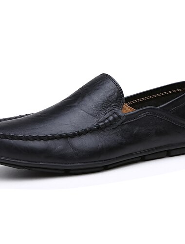  Freizeit-Loafer aus Leder für Herren mit handgenähten Details – bequeme Schlupfschuhe zum Autofahren, Spazierengehen und für den Alltag