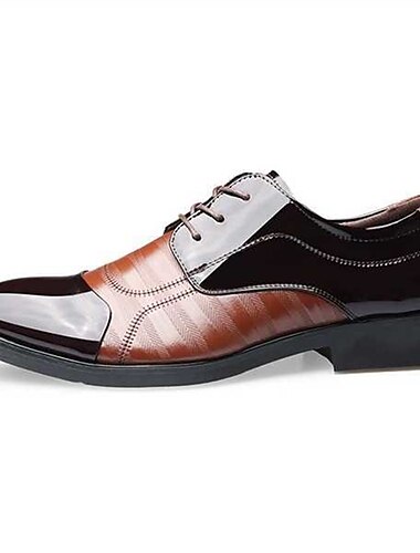  Schwarze Oxford-Abendschuhe aus Lackleder für Herren – formelle Schnürschuhe mit glänzender Oberfläche für Hochzeiten und geschäftliche Veranstaltungen