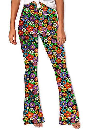  Hippie Retro Vintage 1960er 1970er Disko Hoch tailliert Hose Funk Glockenhose Damen Kostüm Jahrgang Cosplay Freizeitskleidung Festival Hosen Schlager Outfit