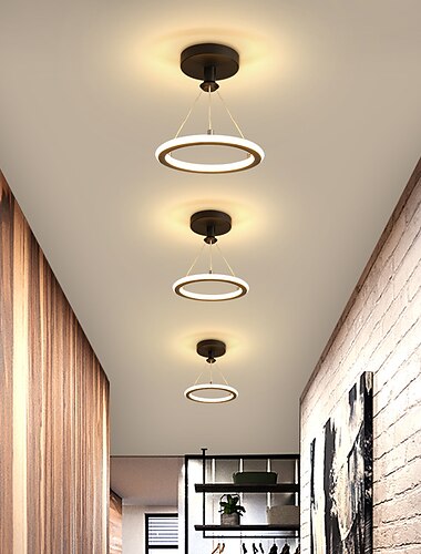  LED Ceiling Light 1-Light 23cm Ring Design Flush Mount Lights Metal Ceilling Light for Corridor Porch Bar Creative Loft Balcony Lamps Warm White/White 110-240V