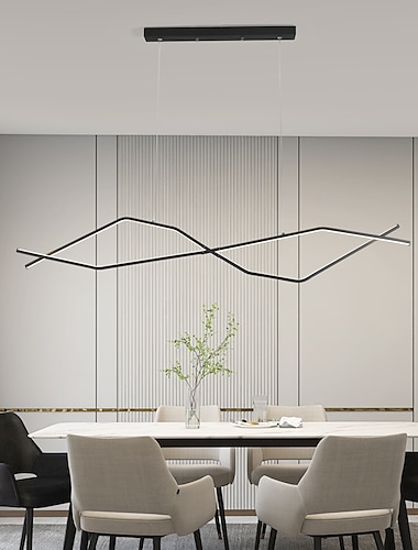  suspension led 100 cm lumières de l'île dimmable design en aluminium élégant minimaliste finitions peintes salle à manger cuisine lumières 110-240v seulement dimmable avec télécommande