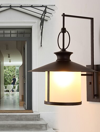  lampada da parete per esterni moderna e semplice esterna impermeabile in acciaio inossidabile acrilico 1 pz lampada da parete a sospensione a led, adatta per comunità, ville, cortili, hotel, applique