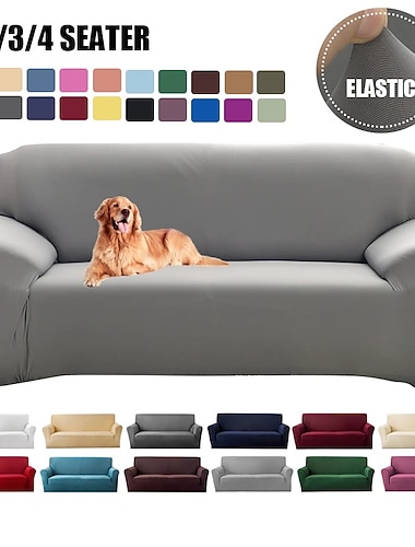  Stretch-Sofabezüge, burgunderfarbener Sofabezug für Hunde und Haustiere, Bauernhaus-Schonbezüge für Zweisitzer, L-Form, 3-Sitzer, U-Form, Sessel, waschbarer Sofaschutz, weich und strapazierfähig