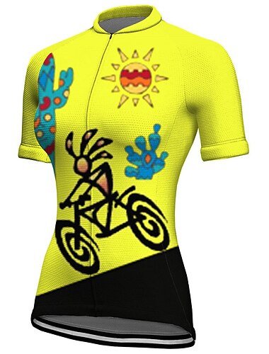  Mujer Maillot de Ciclismo Manga Corta Bicicleta Maillot Camiseta con 3 bolsillos traseros MTB Bicicleta Montaña Ciclismo Carretera Transpirable Secado rápido Dispersor de humedad Bandas Reflectantes