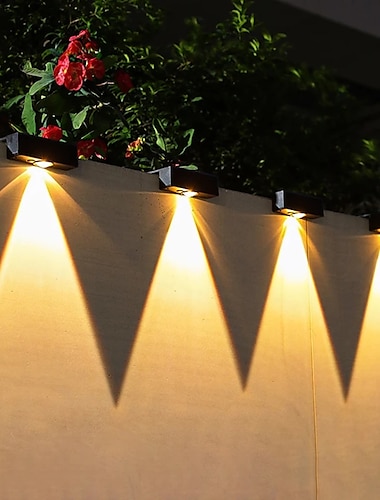  ηλιακό φως τοίχου σούπερ φωτεινό led φώτα κατάστρωμα φράχτη κάτω φώτα εξωτερικού χώρου αδιάβροχο φως κήπου φράχτη μπαλκόνι βεράντα διακόσμηση σπιτιού ηλιακό φωτιστικό νύχτας