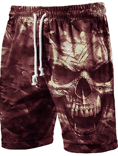  בגדי ריקוד גברים גוגולות הדפסים גרפיים תחפושות ליל כל הקדושים פעיל מכנסי זיעה מכנס טרי שורט מותן בינוני אופנתי סגנון רחוב סגנון קלאסי ספורט חוץ קזו'אל יומי שרוך אלסטית מותניים דפוס מְעַצֵב ביגוד