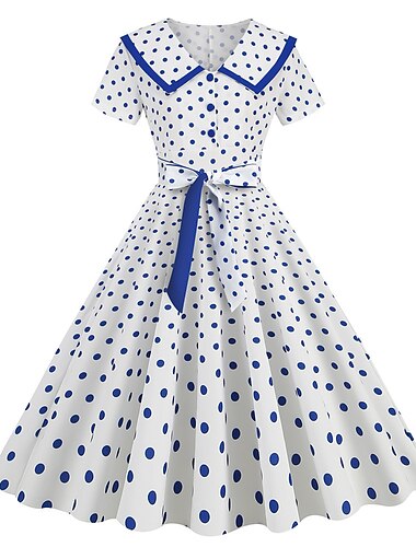  Puntíky Retro 50. léta Šaty na šaty Rockabilly Houpací šaty Puntíky Dámské Běžné / Denní loučení se svobodou nevěsty Dospělé Šaty Šaty pro návrat domů