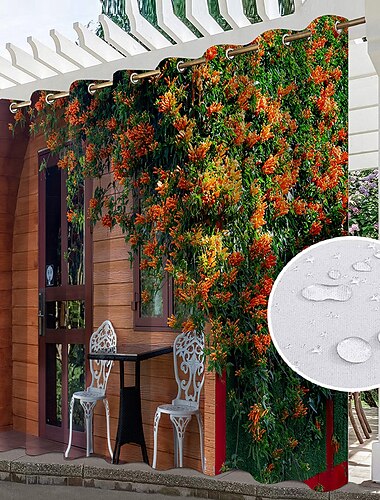  Wasserdichter Outdoor-Vorhang für Privatsphäre, verschiebbare Terrassen-Vorhänge in Weiß, Pergola-Vorhänge mit Öse für Pavillon, Balkon, Veranda, Party, Hotel