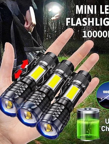 Linternas de Mano LED Emisores Automático Modo de Iluminación con cable USB Nuevo diseño Fácil de Transportar Duradero De Uso Diario