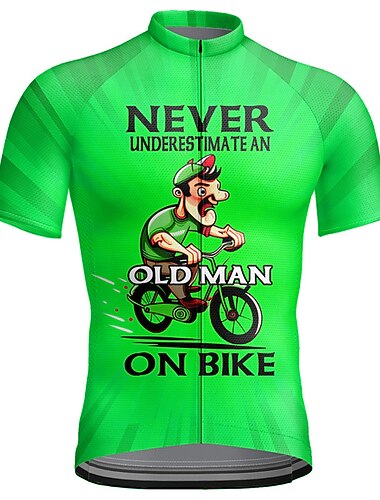  Voor heren Wielrenshirt Grafisch Letter en nummer Korte mouw Fietsen Shirt Kleding Bovenlichaam met 3 achterzakken Bergracen Wegwielrennen Sneldrogend Reflecterende strips Achterzak Vochtregelerend