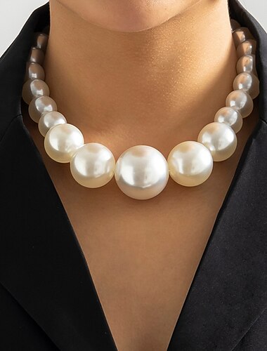  Collier de Perle Imitation Perle Femme Mode Personnalisé Luxe Perles Forme Géométrique Colliers Tendance Pour Mariage Fiançailles Fête scolaire