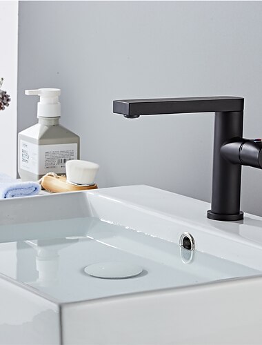  νιπτήρας νιπτήρα μπάνιου βρύση ψηλή κοντή, μονομπλόκ βρύσες νιπτήρα νιπτήρα μονή λαβή γέφυρα μιας τρύπας τοποθετημένη με ζεστό και κρύο σωλήνα, χρυσές μαύρες βρύσες