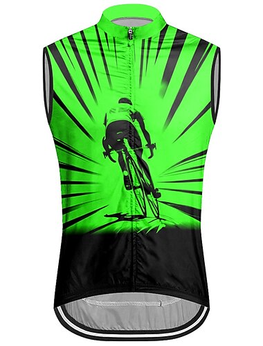  Hombre Chaleco de Ciclismo Maillot de Ciclismo Sin Mangas Bicicleta Chalecos Maillot Camiseta con 3 bolsillos traseros MTB Bicicleta Montaña Ciclismo Carretera Transpirable Secado rápido Dispersor de