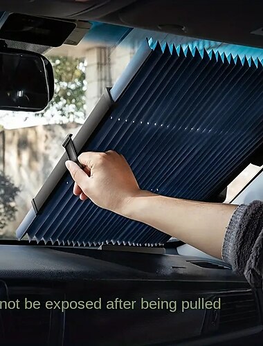  1 pc Auto Sonnenschutz Windschutzscheibe Einziehbar Für Personenkraftwagen Lastwagen Wohnmobil Windschutzscheibe Sonnenschutz UV-Strahlen Polyester 30*8*8 cm