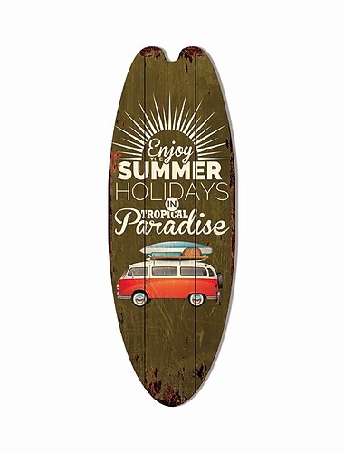 Sommer Strand Ozean Thema Freizeit Dekoration Surfbrett Holzschild Bar Zuhause Wand Vintage Dekoration Holzschild