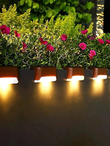  LED Außenwandleuchte Solarlampen Solar-Stufenlicht, wasserdicht, Hoflichter, Zaun, Dekor, Wandleuchte, Außengeländer, Treppenstufe, dekorative Beleuchtung