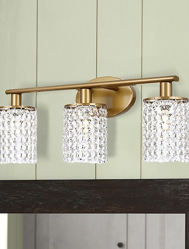  ijdelheid licht kristal ip20 2/3-kops led spiegel voorlamp led badkamerverlichting over spiegelwand verlichtingsarmaturen voor badkamer slaapkamer woonkamer kast goud zilver