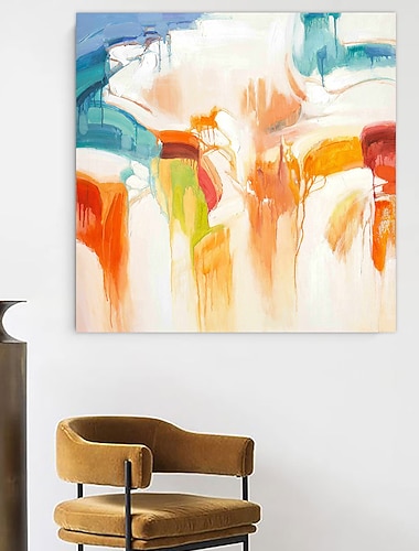  Handgefertigtes Ölgemälde auf Leinwand, Wandkunst, Dekoration, modernes Aquarell, abstrakter Stil für Wohnkultur, gerolltes, rahmenloses, ungedehntes Gemälde