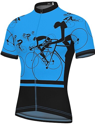  Herre Sykkeltrøyer Grafisk Geometri Kortermet Sykkel Jersey Topper med 3 baklommer Fjellsykling Veisykling Hurtigtørkende Refleksbånd Tilbake Lomme Fukttransport sport Hvit Gul Blå Klær