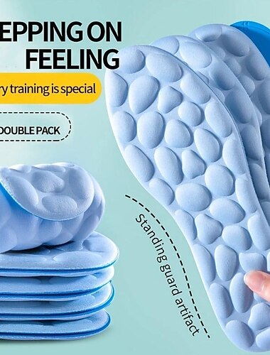  1 paar comfortabele gel-inlegzolen met massagekiezeldesign – ondersteuning van de voetboog en schokabsorptie voor voetcomfort de hele dag door