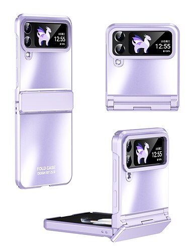  Handy Hülle Handyhüllen Für Samsung Galaxy Z Flip 6 Z Flip 5 Z Flip 4 Z Flip 3 Ganzkörper-Gehäuse Stoßresistent Einfarbig Aluminiumlegierung