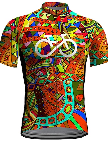  Męskie Koszulka rowerowa Graficzny Śmieszne Krótki rękaw Rower Dżersej Top z 3 tylnymi kieszeniami Kolarstwo górskie Kolarstwie szosowym Szybkie wysychanie Odblaskowe paski Kieszeń na plecach