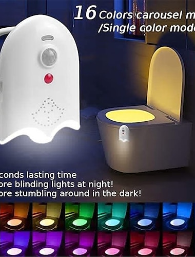  USB Rechargeable Toilet Seat Lighting 16 Colors Night Light With Aromatherapy Backlight For Toilet Bowl Motion Sensor WC Light