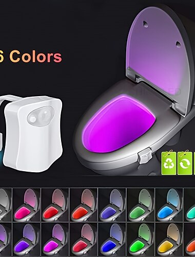  φωτιστικό νυχτερινής τουαλέτας μπάνιου καθίσματος τουαλέτας led ενεργοποιημένο αισθητήρα ανίχνευσης κίνησης 16 χρωμάτων αδιάβροχη τουαλέτα για ενήλικο παιδί