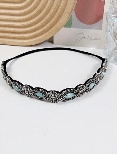  1 stk rhinestone perler elastisk pannebånd juvel pannebånd perle hårbånd krystall perler kvinner hodeinnpakning dame jenter hår smykker tilbehør