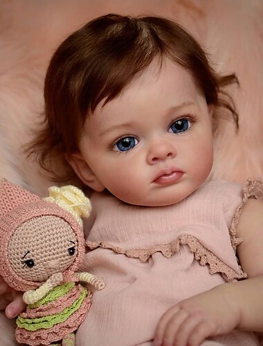  22 pouce Poupée Reborn Jouet pour Bébé & Nourrisson Poupée Reborn Toddler Poupée Poupée bébé Reborn Bébé Nouveau née réaliste Cadeau Vinyle W-2142JS cadeaux noël enfant avec vêtements et accessoires
