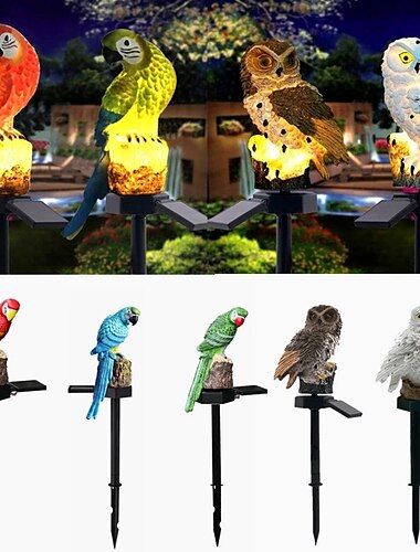  Solar Powered Garden Lights Owl Parrot Lawn Light Solar Lights Waterproof Solar Led Light Outdoor Decoration Solar Lamp Led Lights