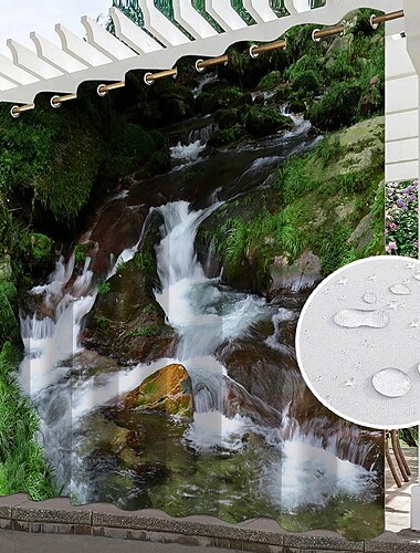  Wasserdichte Outdoor Vorhang Außenvorhänge für die Hochzeitsterrasse im Innenbereich, dicke Sichtschutz-Ösenvorhänge für Hochzeitsschlafzimmer, Wohnzimmer, Veranda, Pergola, Cabana, 1 Panel