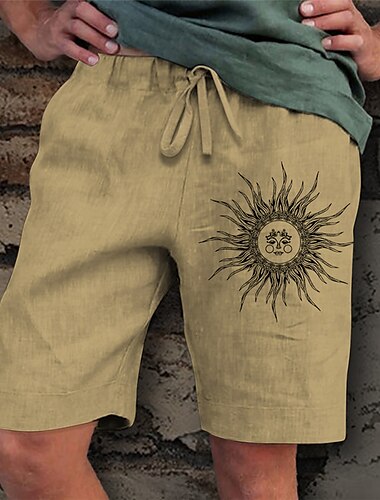 Hombre Sol Estampados Pantalón corto Pantalones cortos de verano Pantalones cortos casuales Media cintura Ropa de calle Design Exterior Casual Diario Correa Cintura elástica Estampado Diseñador Ropa