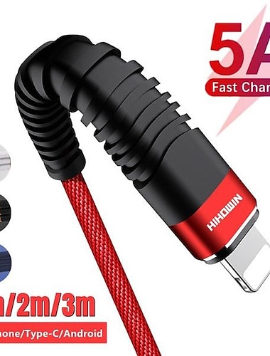  USB-кабель для передачи данных 5a для iphone, кабель для быстрой зарядки зарядного устройства для телефона android, тип c, xiaomi, huawei, samsung, провод для зарядного устройства для ipad
