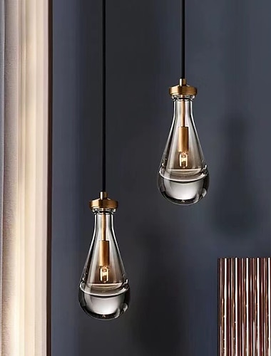  Luzes pendentes led design galss 12 "iluminação de ilha de cozinha moderna casa de fazenda hall de entrada luminárias de teto globo pendurado sobre mesa cabo ajustável 1pcs 110-240v