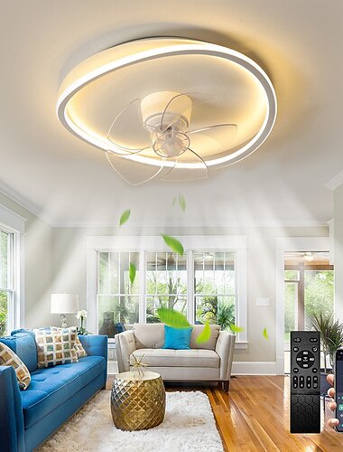  ventilador de teto com aplicativo de luz&amp; controle remoto 50 cm regulável 6 velocidade design sputnik projeção ventilador de teto metal estilo moderno sputnik acabamentos pintados led moderno