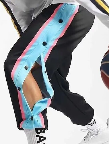  Hombre Pantalones de Deporte Pantalones rasgados Pantalones de baloncesto Bolsillo Bloque de color Comodidad Transpirable Exterior Diario Noche Moda Casual Negro Azul Piscina