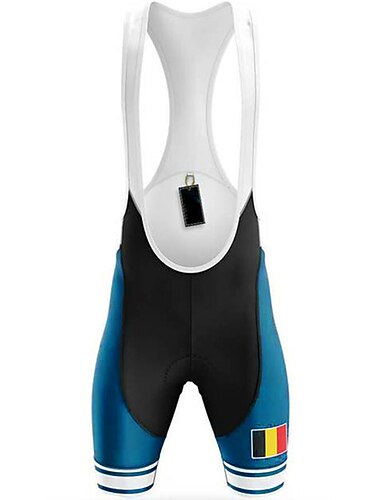  Bărbați Culoare solidă Cu model Belgia Steag Național Pantaloni scurți pentru ciclism Bicicletă Pantaloni Scurți Ciclism cu Bretele Pantaloni Ciclism montan Ciclism stradal Sport Pad 3D Uscare rapid