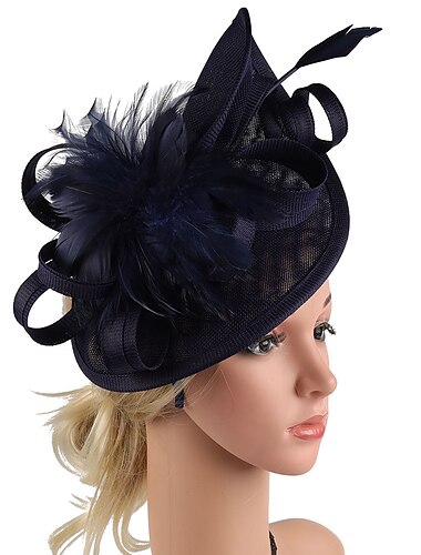  fascinators kentucky derby lue hodeplagg organza polyester / polyamid bowler / cloche lue fedora lue vintage stil elegant med fjærapplikasjoner hodeplagg hodeplagg