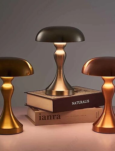  Nordic led zlatá stolní lampa pro bar hotel dekorace houba dobíjecí stolní noční osvětlení 3barevný dotykový vypínač noční lampa