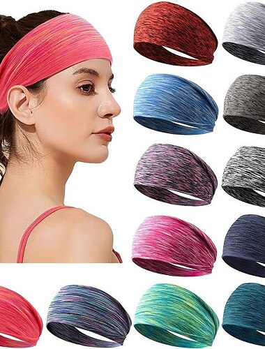  Sport-Stirnband in verschiedenen Farben, sportlicher Stil, dehnbar, rutschfest, schweißabsorbierend, Yoga-Fitness-Workout-Haarband für Damen