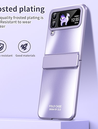  téléphone Coque Pour Samsung Galaxy Z Flip 5 Z Flip 4 Z Flip 3 Coque Intégrale Antichoc Couleur Pleine Alliage d'aluminium