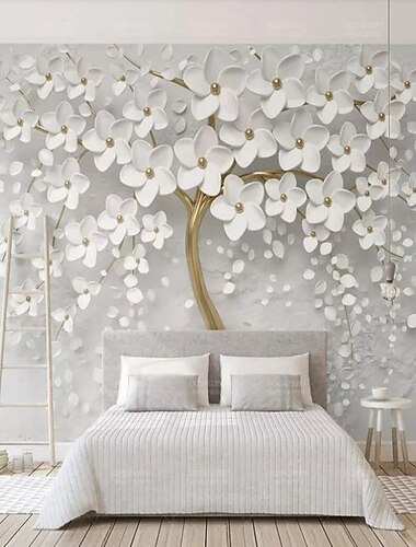  Fondos de pantalla geniales, mural de pared, papel tapiz de flores, pegatina de pared que cubre la impresión, adhesivo requerido, bosque, efecto 3d, flor floral, lienzo, decoración del hogar