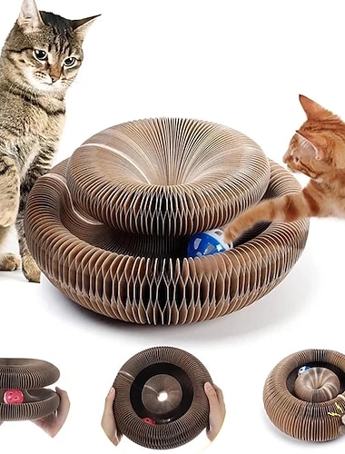  μαγικό όργανο παιχνίδι γάτας γάτες ξύσιμο σανίδα γρατσουνιάς στρογγυλό κυματοειδές ξύσιμο παιχνιδιών για γάτες που τρίβουν αξεσουάρ γάτας με νύχια