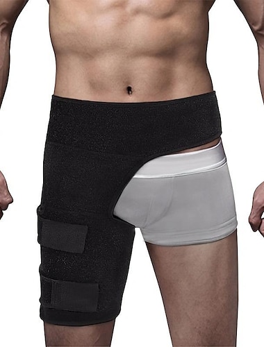  1 funda de compresión para el muslo con soporte para la cadera, funda de compresión para el tendón de la corva & Envoltura de compresión de la ingle para aliviar el dolor de cadera, soporte para