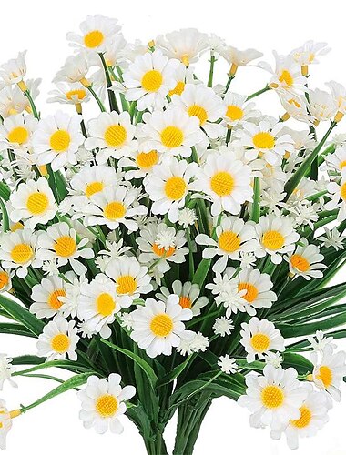  1 Stück künstliche Blumen Gänseblümchen Kunststoff Pflanzen Heimdekoration Fenster Outdoor Kunststoff Blumen Hochzeitsdekoration