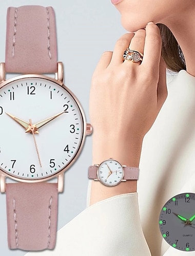  kvinner se mote fritids belte klokker lysende enkel dame liten skive kvarts klokke kjole armbåndsur reloj mujer