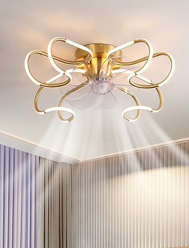  Deckenventilator mit Licht dimmbar 65cm 6 Windgeschwindigkeiten moderner Deckenventilator für Schlafzimmer, Wohnzimmer ca & Fernbedienung 110-240V#
